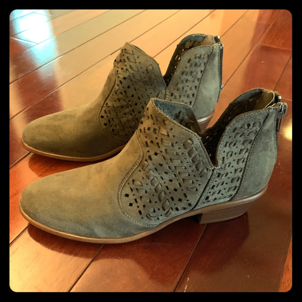 New taupe suede booties size 7.5